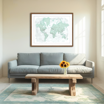 AUTO-MOCKUP ROOM | World Map 43 Wall Art
