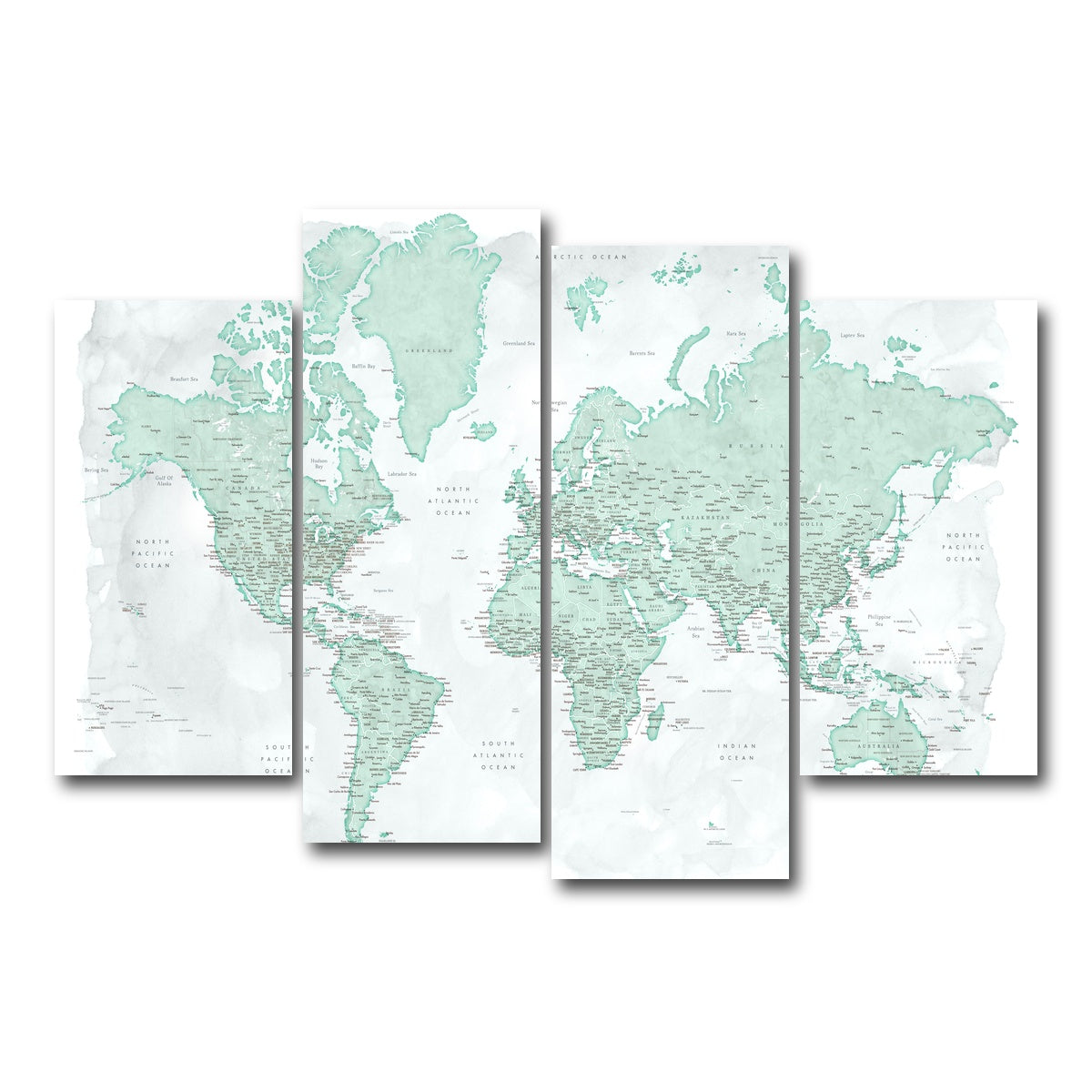 AUTO-MOCKUP WHITE | World Map 43 | 4 Piece | Gallery Wrap Canvas | group=4_short