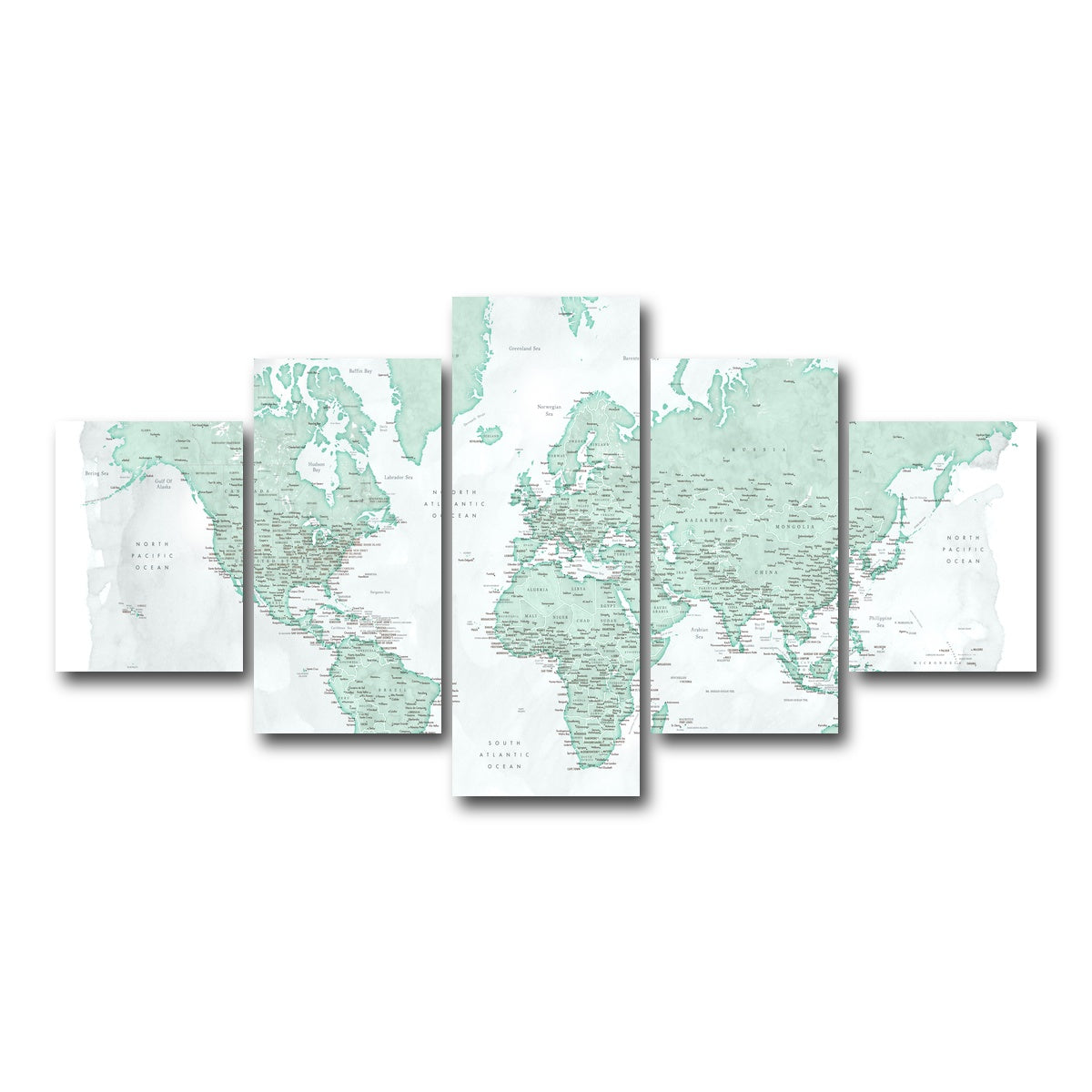 AUTO-MOCKUP WHITE | World Map 43 | 5 Piece | Gallery Wrap Canvas | group=5_short