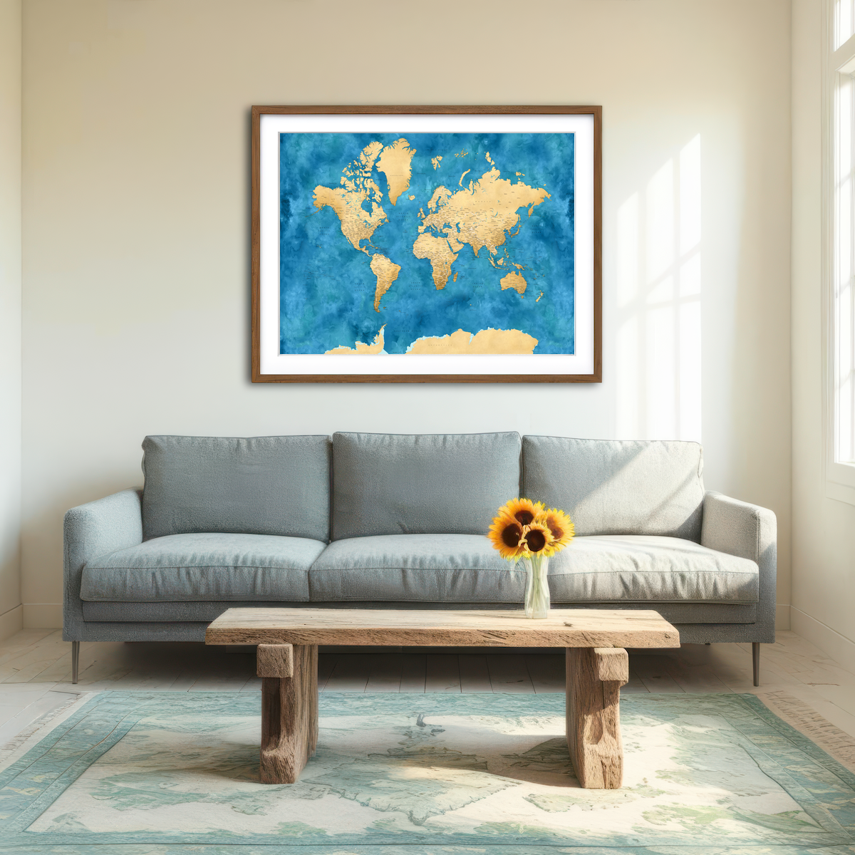 AUTO-MOCKUP ROOM | World Map 45 Wall Art