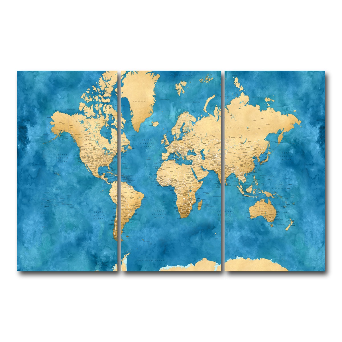 AUTO-MOCKUP WHITE | World Map 45 | 3 Piece | Gallery Wrap Canvas | group=12x24