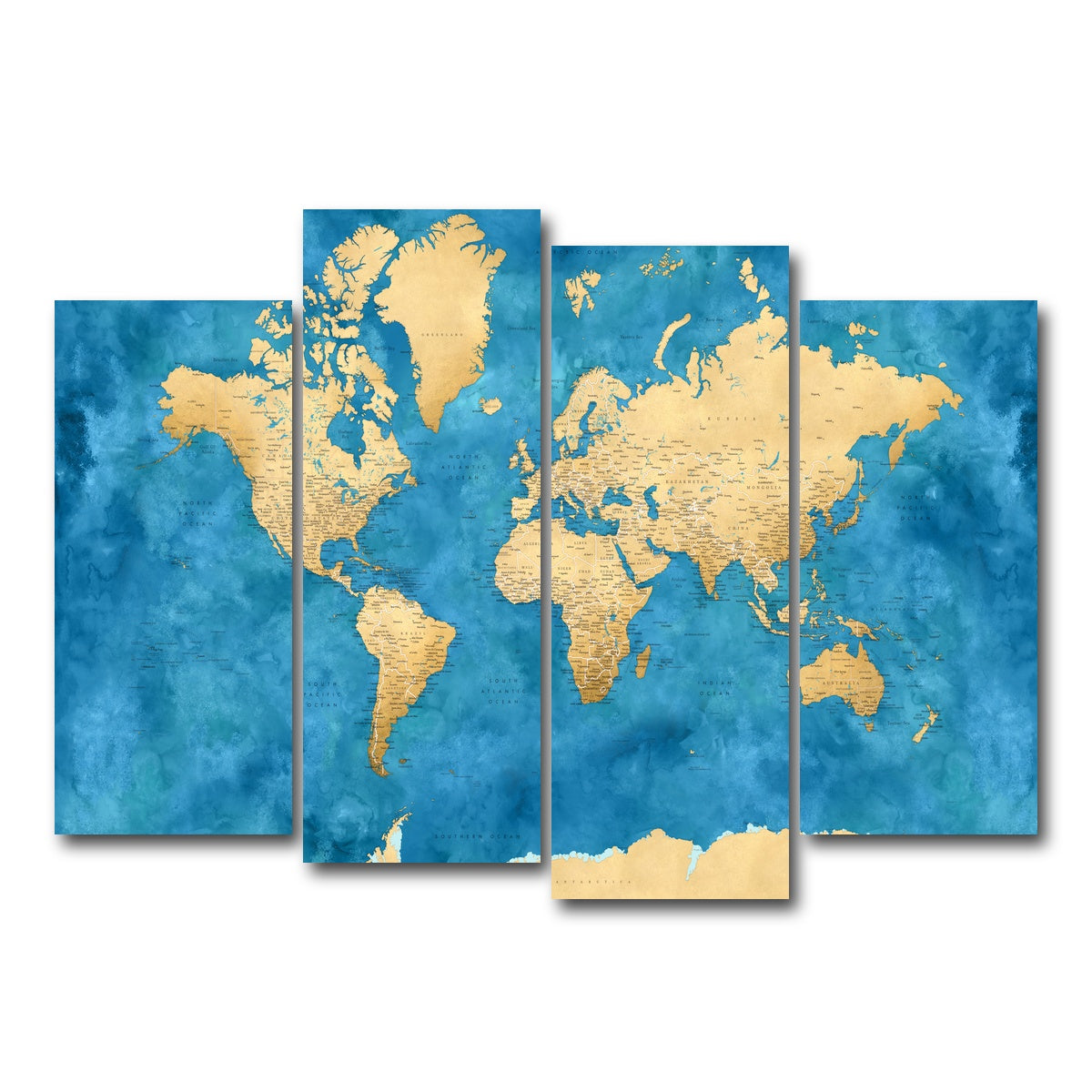 AUTO-MOCKUP WHITE | World Map 45 | 4 Piece | Gallery Wrap Canvas | group=4_normal
