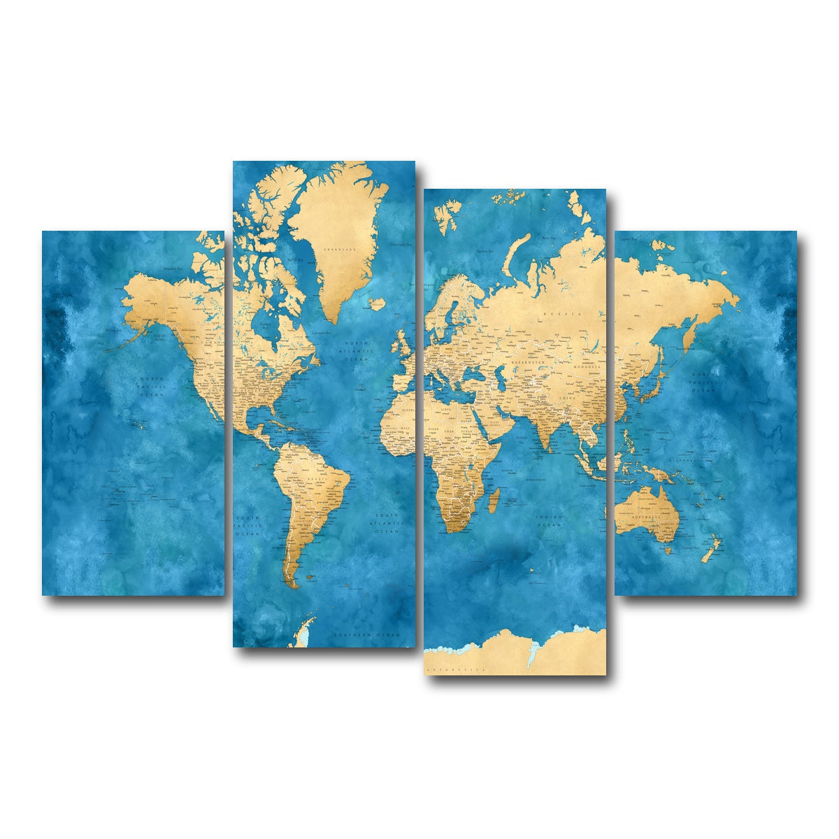 AUTO-MOCKUP WHITE | World Map 45 | 4 Piece | Gallery Wrap Canvas | group=4_short
