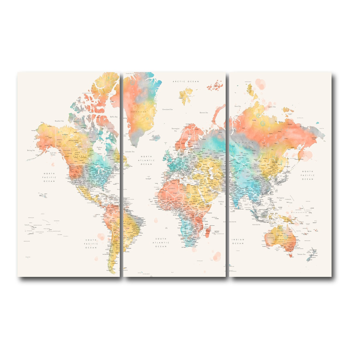 AUTO-MOCKUP WHITE | World Map 48 | 3 Piece | Gallery Wrap Canvas | group=12x24