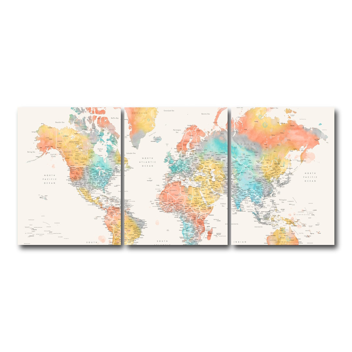 AUTO-MOCKUP WHITE | World Map 48 | 3 Piece | Gallery Wrap Canvas | group=18x24