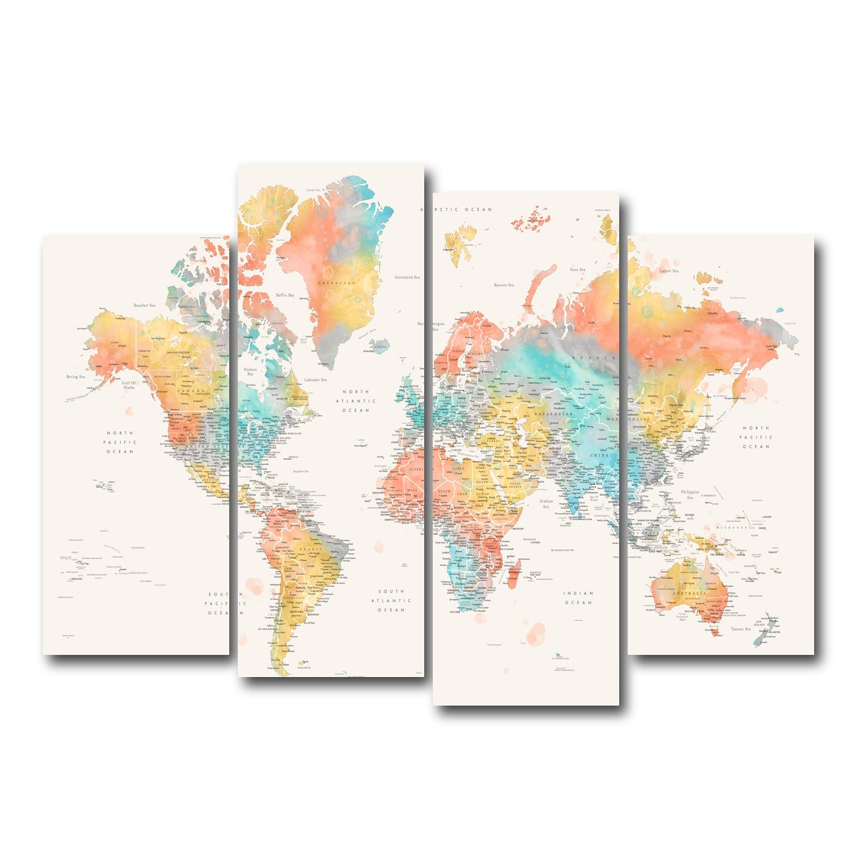AUTO-MOCKUP WHITE | World Map 48 | 4 Piece | Gallery Wrap Canvas | group=4_normal