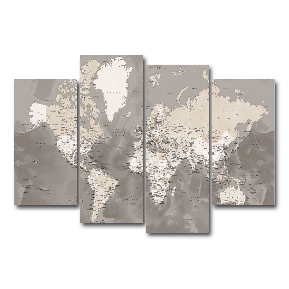 AUTO-MOCKUP WHITE | World Map 49 | 4 Piece | Gallery Wrap Canvas | group=4_short