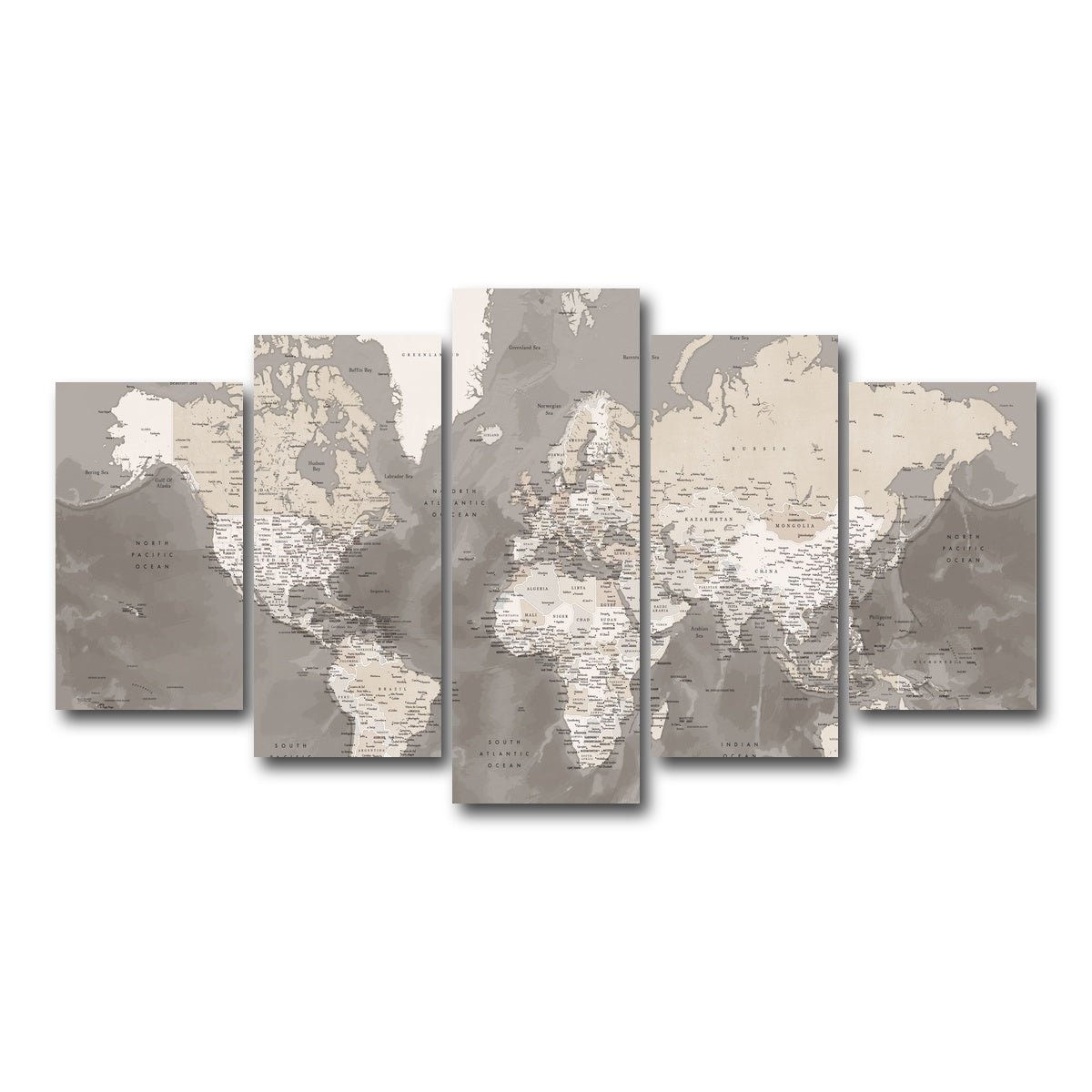 AUTO-MOCKUP WHITE | World Map 49 | 5 Piece | Gallery Wrap Canvas | group=5_normal
