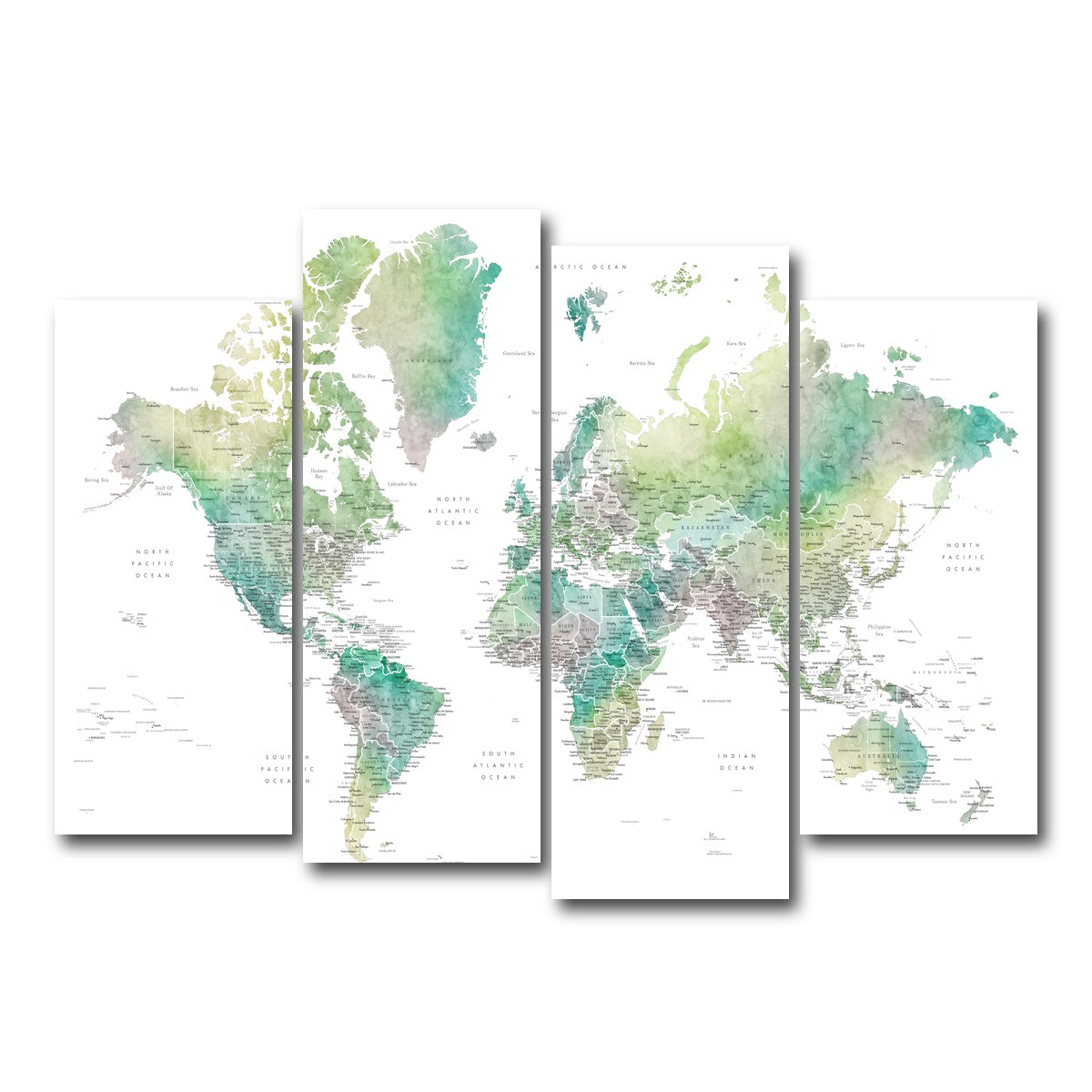 AUTO-MOCKUP WHITE | World Map 4 | 4 Piece | Gallery Wrap Canvas | group=4_normal