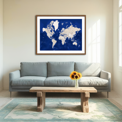 AUTO-MOCKUP ROOM | World Map 51 Wall Art