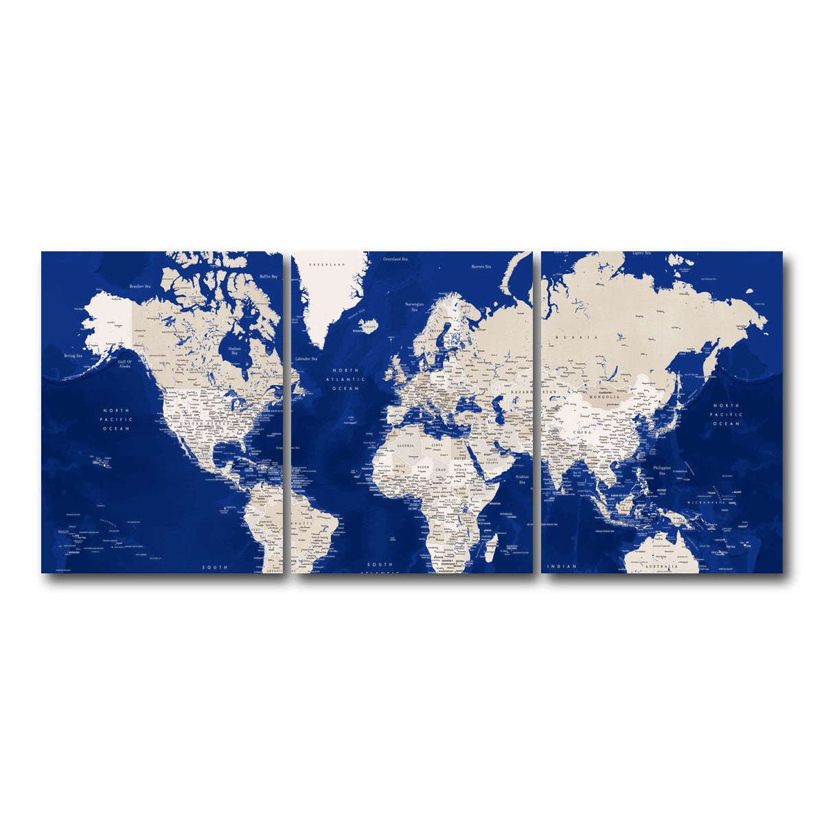 AUTO-MOCKUP WHITE | World Map 51 | 3 Piece | Gallery Wrap Canvas | group=18x24