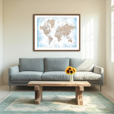 AUTO-MOCKUP ROOM | World Map 52 Wall Art