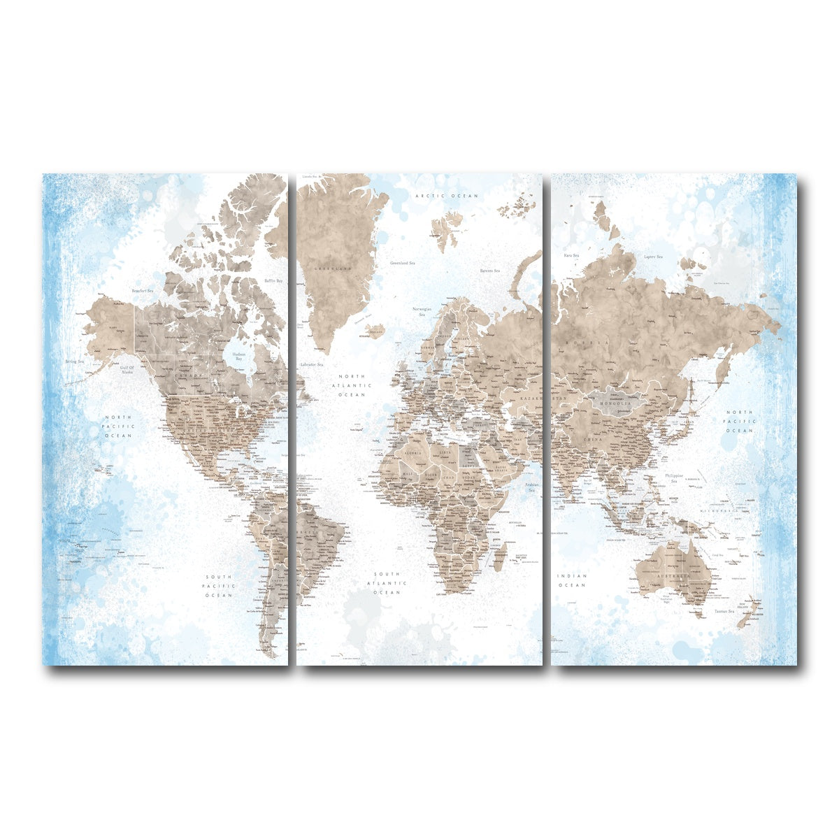 AUTO-MOCKUP WHITE | World Map 52 | 3 Piece | Gallery Wrap Canvas | group=12x24