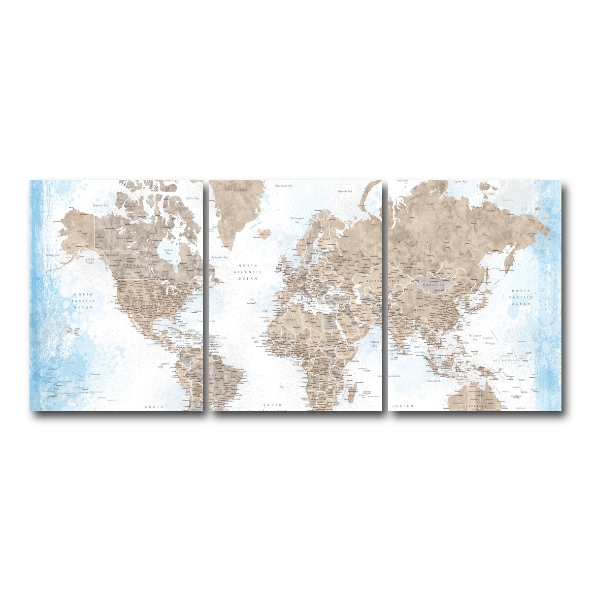 AUTO-MOCKUP WHITE | World Map 52 | 3 Piece | Gallery Wrap Canvas | group=18x24