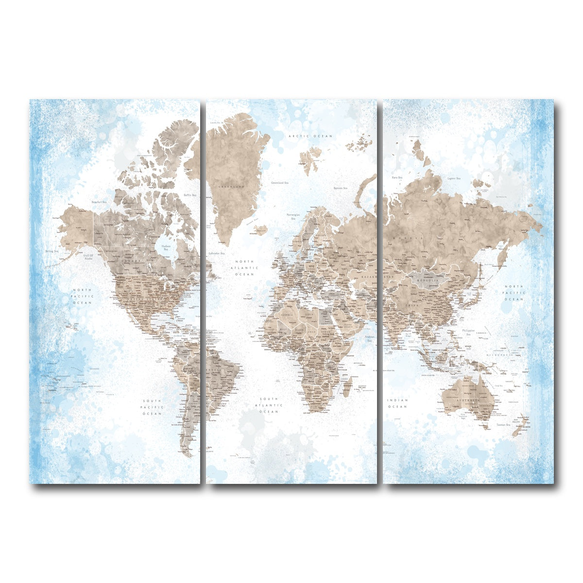 AUTO-MOCKUP WHITE | World Map 52 | 3 Piece | Gallery Wrap Canvas | group=8x18