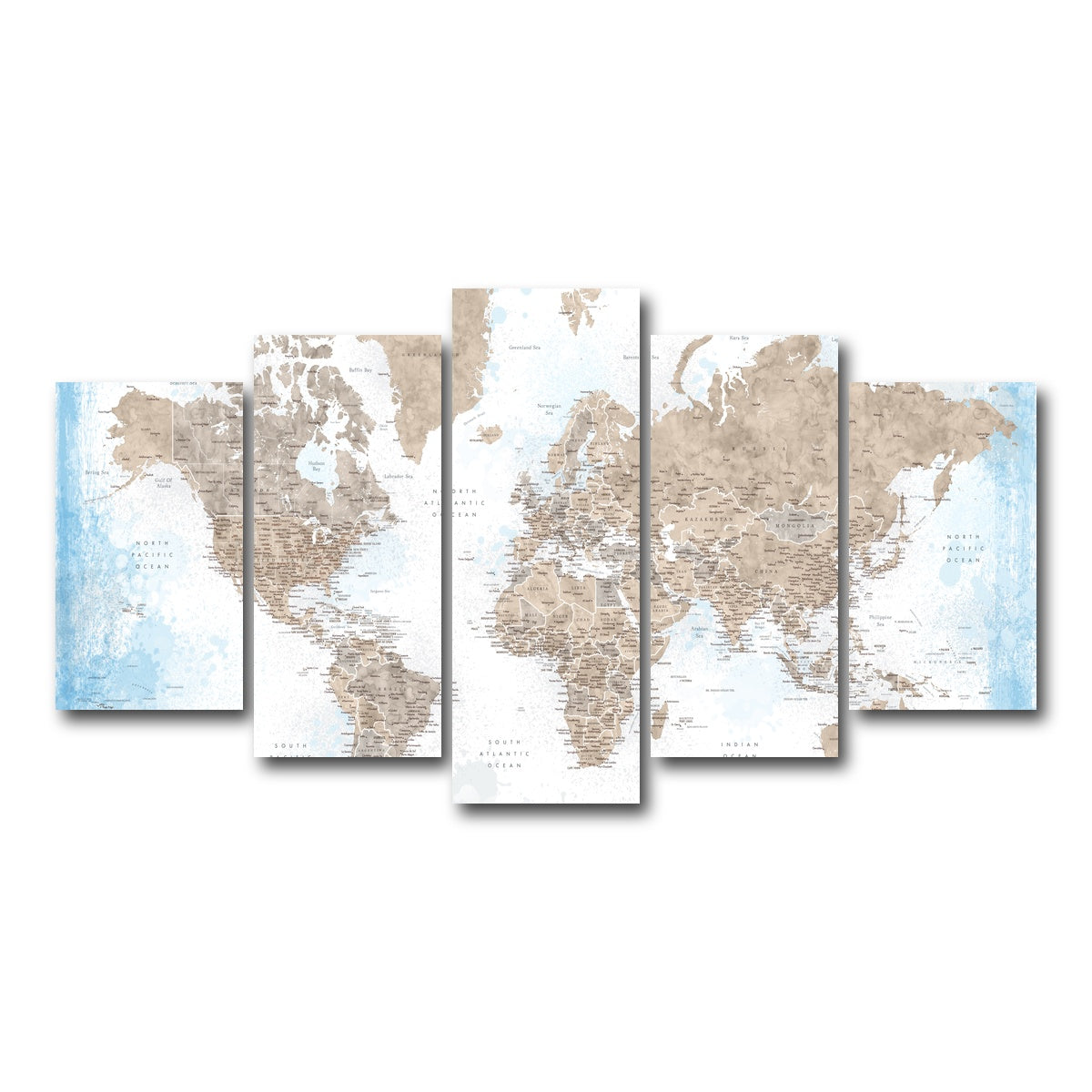 AUTO-MOCKUP WHITE | World Map 52 | 5 Piece | Gallery Wrap Canvas | group=5_normal