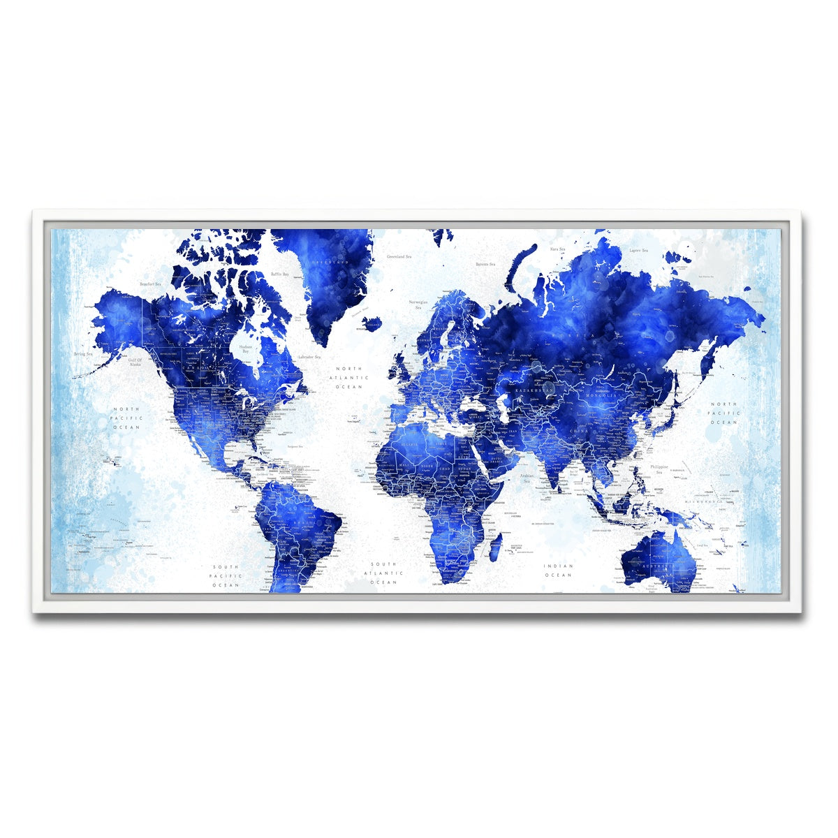 AUTO-MOCKUP WHITE | World Map 53 | 1 Piece | White Framed Canvas | group=2x1