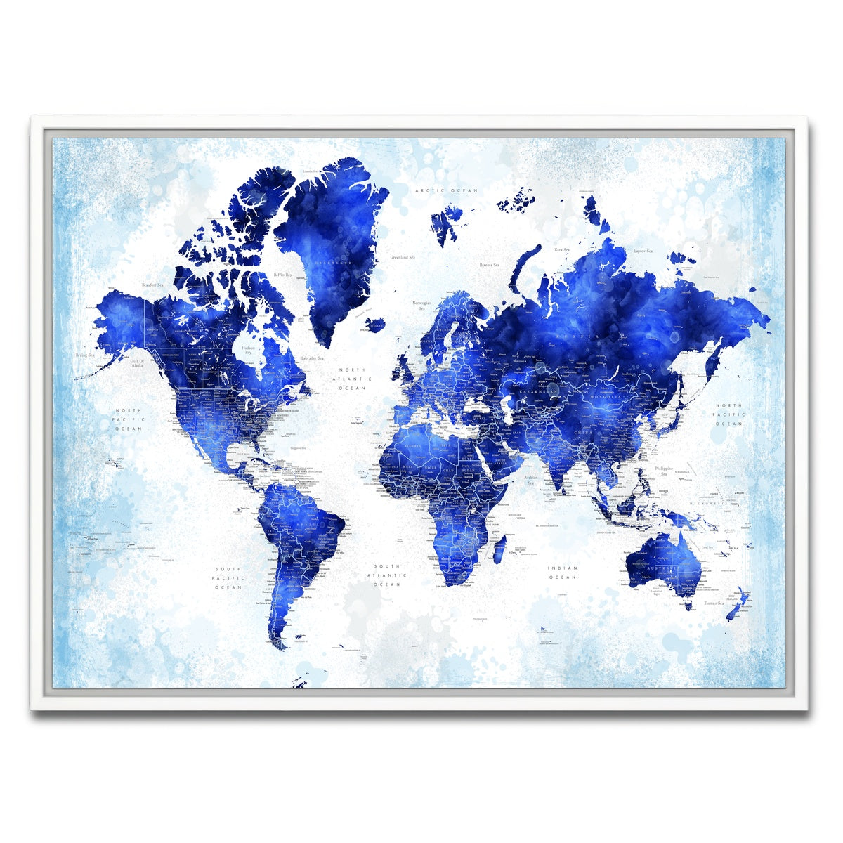 AUTO-MOCKUP WHITE | World Map 53 | 1 Piece | White Framed Canvas | group=4x3