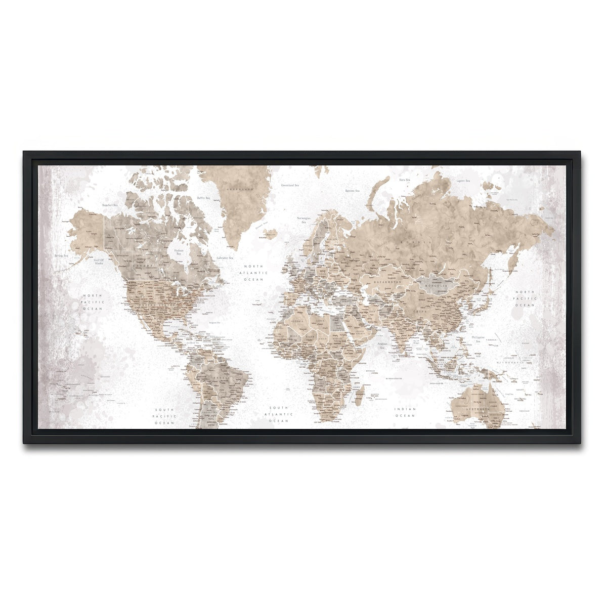 AUTO-MOCKUP WHITE | World Map 54 | 1 Piece | Black Framed Canvas | group=2x1