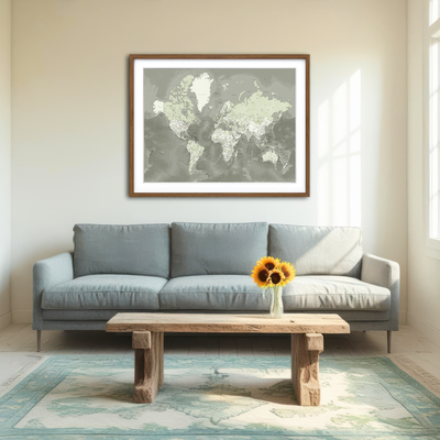 AUTO-MOCKUP ROOM | World Map 55 Wall Art