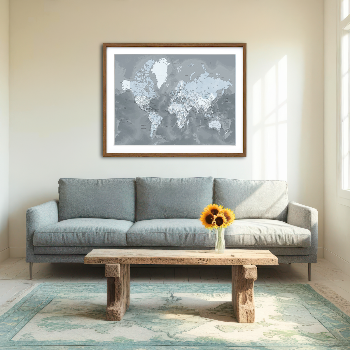 AUTO-MOCKUP ROOM | World Map 56 Wall Art