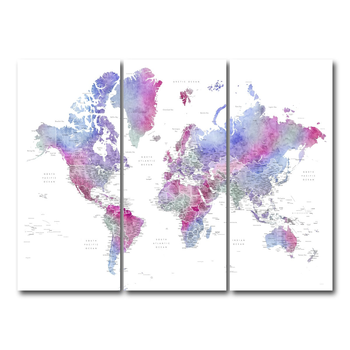 AUTO-MOCKUP WHITE | World Map 58 | 3 Piece | Gallery Wrap Canvas | group=8x18
