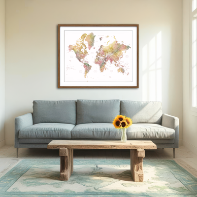 AUTO-MOCKUP ROOM | World Map 59 Wall Art