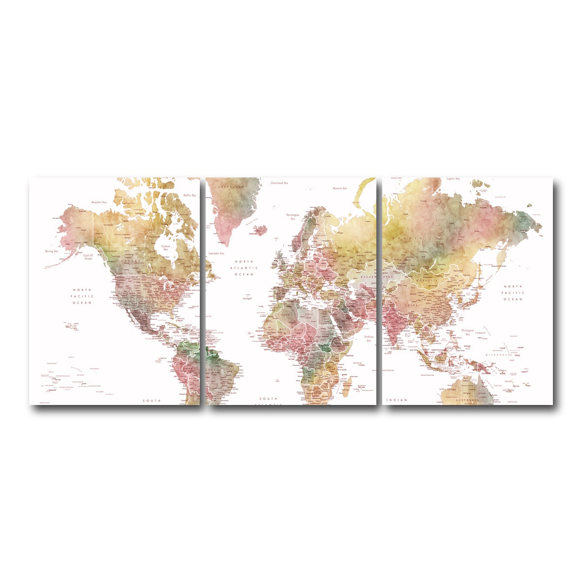 AUTO-MOCKUP WHITE | World Map 59 | 3 Piece | Gallery Wrap Canvas | group=18x24