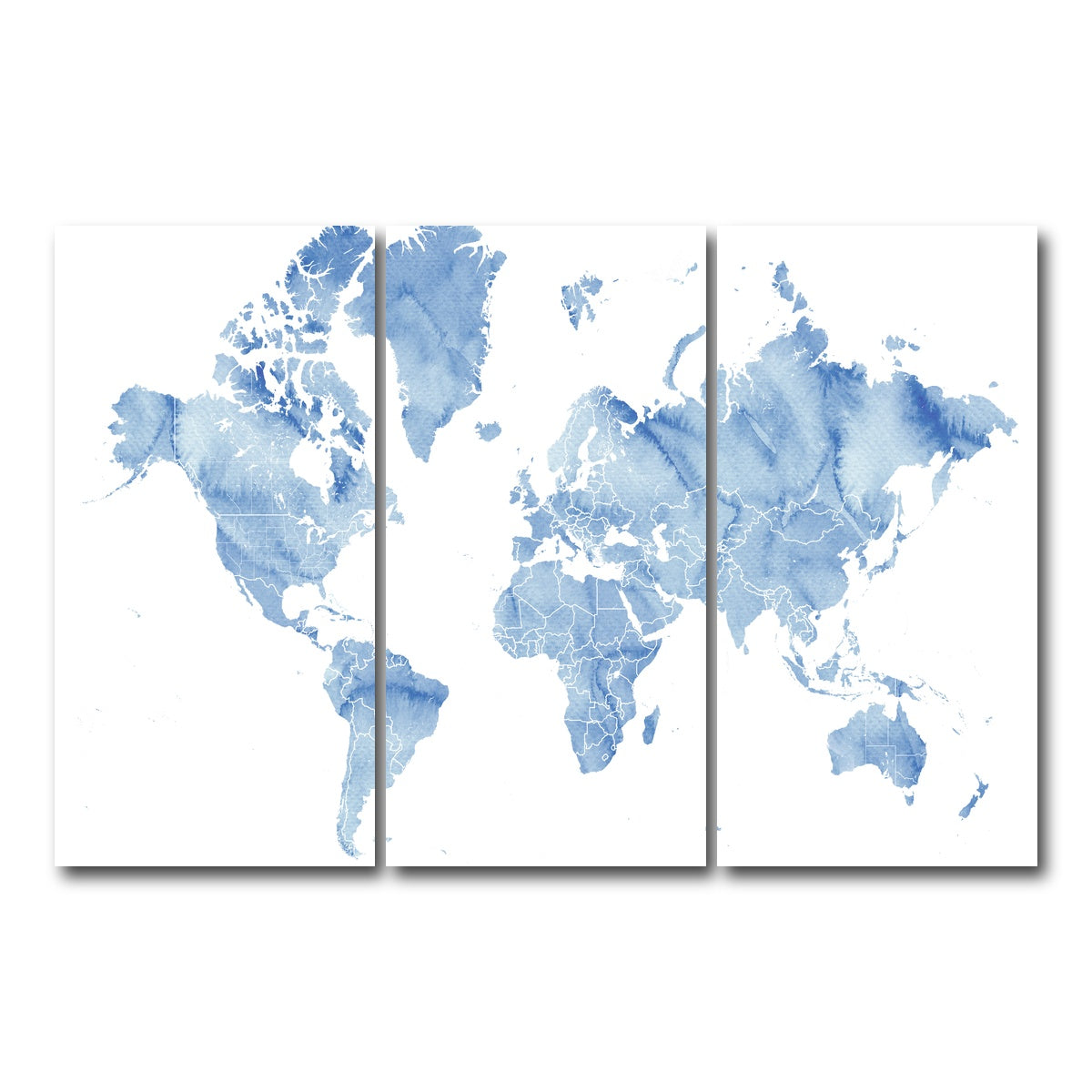 AUTO-MOCKUP WHITE | World Map 5 | 3 Piece | Gallery Wrap Canvas | group=12x24