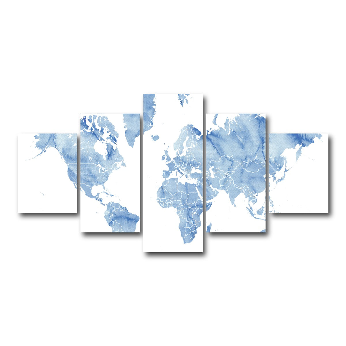 AUTO-MOCKUP WHITE | World Map 5 | 5 Piece | Gallery Wrap Canvas | group=5_short