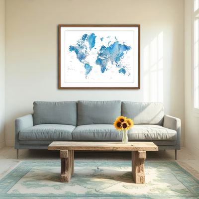 AUTO-MOCKUP ROOM | World Map 6 Wall Art