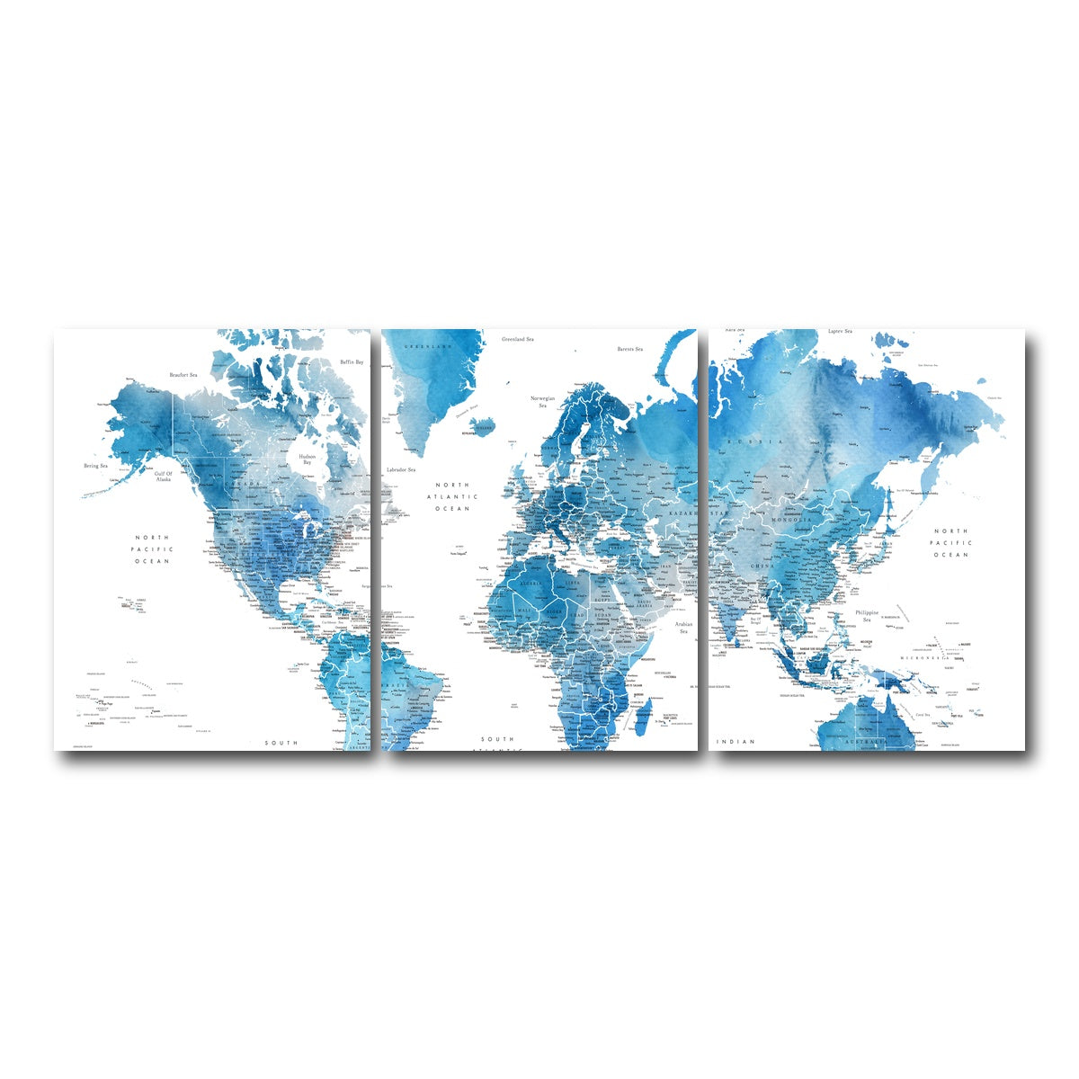 AUTO-MOCKUP WHITE | World Map 6 | 3 Piece | Gallery Wrap Canvas | group=18x24