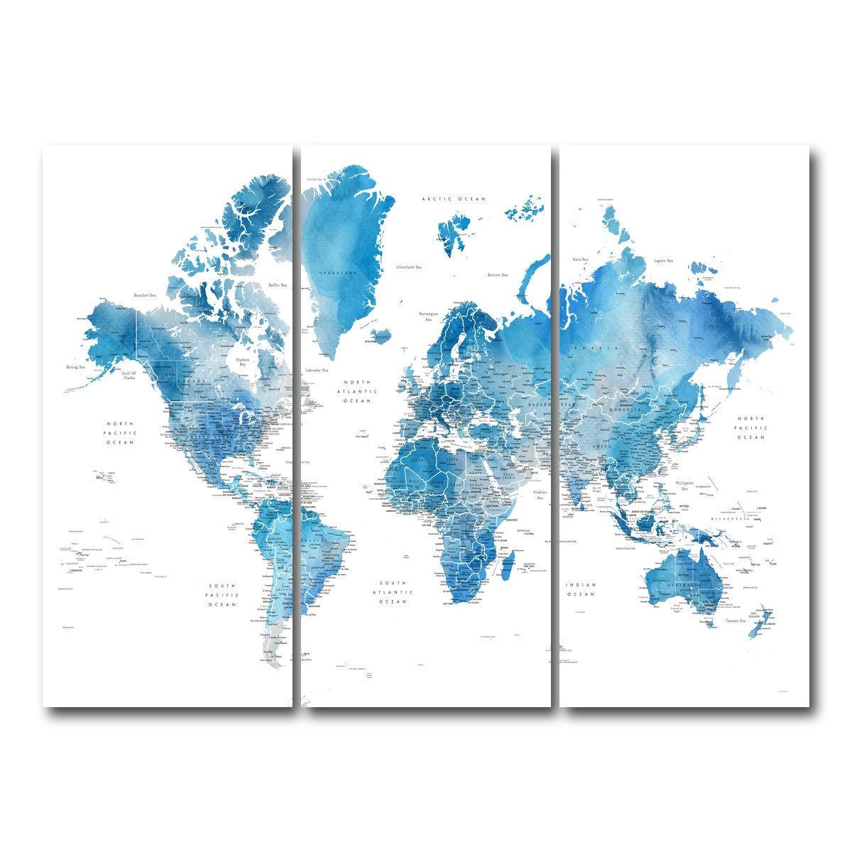 AUTO-MOCKUP WHITE | World Map 6 | 3 Piece | Gallery Wrap Canvas | group=8x18