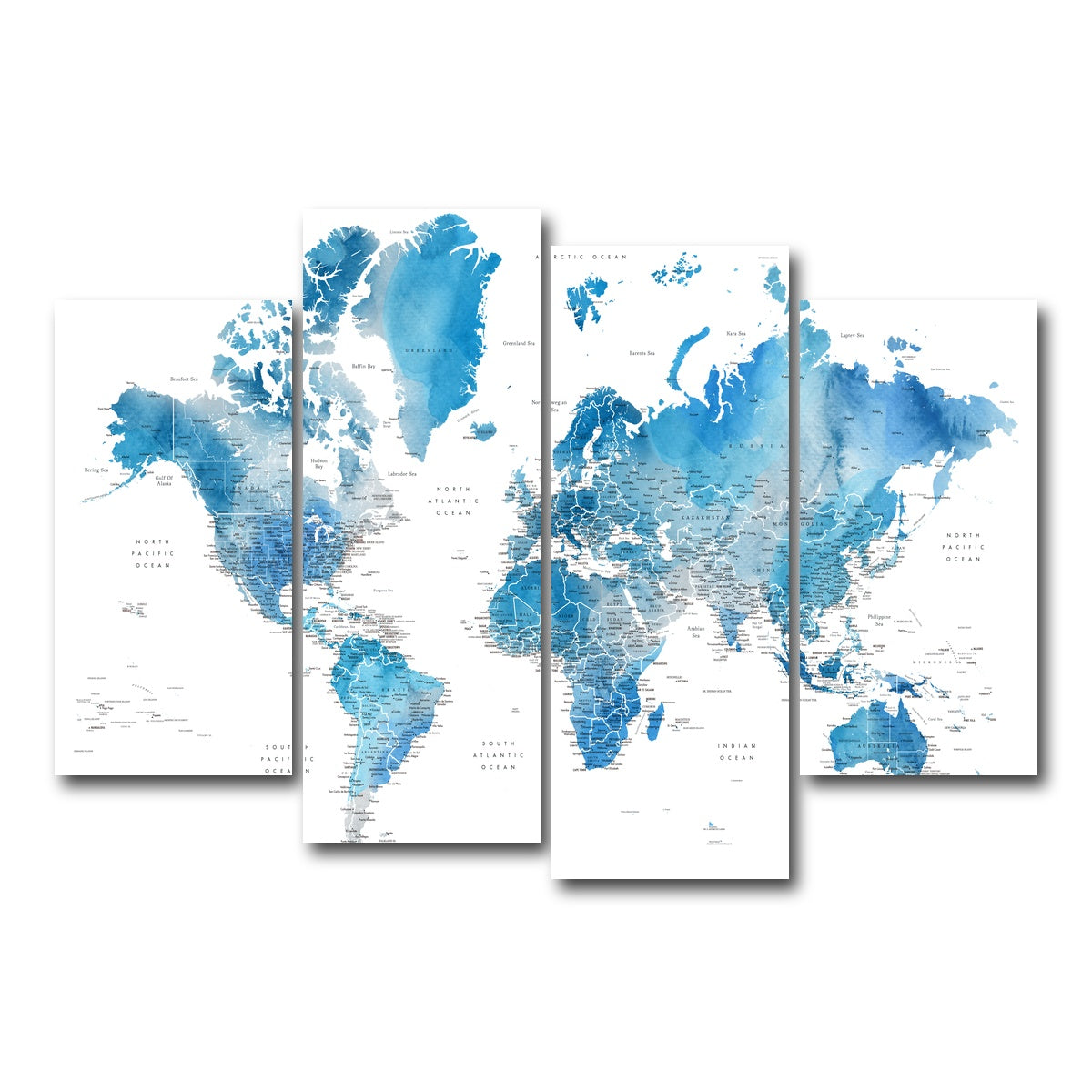 AUTO-MOCKUP WHITE | World Map 6 | 4 Piece | Gallery Wrap Canvas | group=4_short