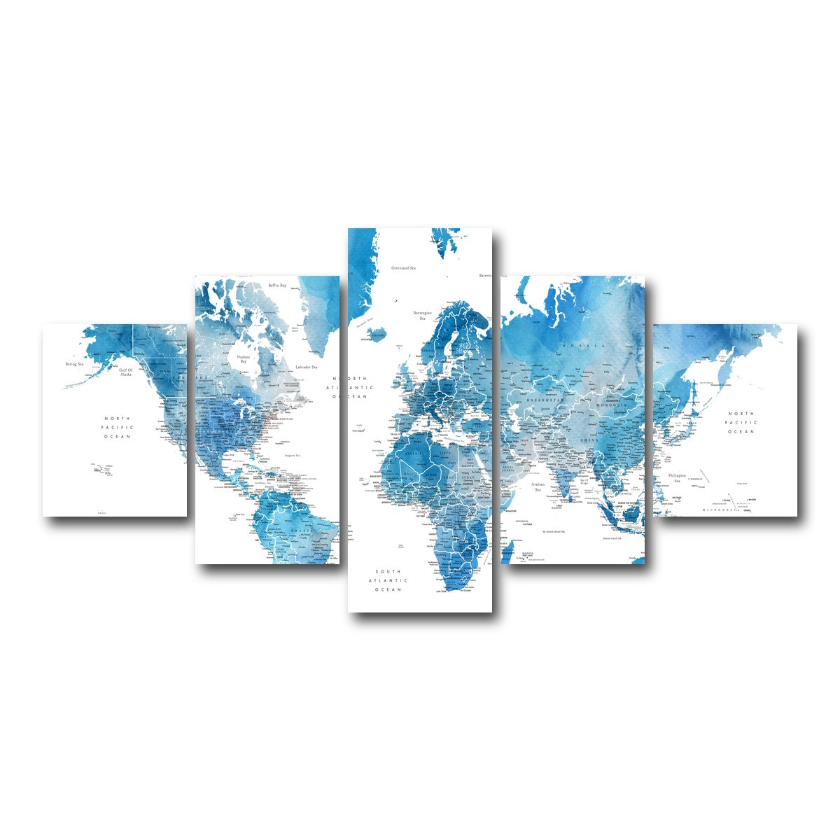 AUTO-MOCKUP WHITE | World Map 6 | 5 Piece | Gallery Wrap Canvas | group=5_short