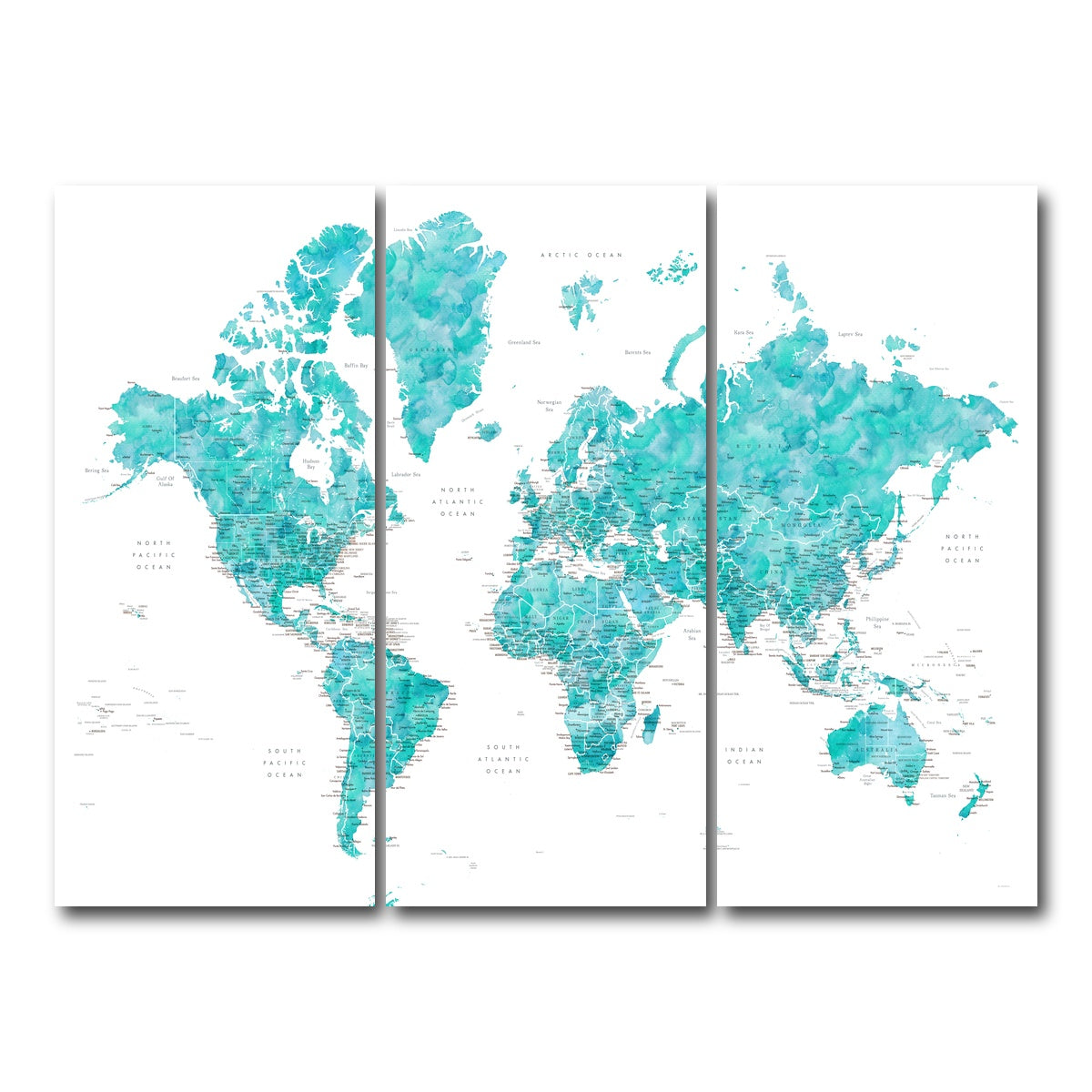 AUTO-MOCKUP WHITE | World Map 7 | 3 Piece | Gallery Wrap Canvas | group=8x18