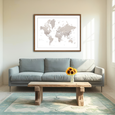 AUTO-MOCKUP ROOM | World Map 8 Wall Art