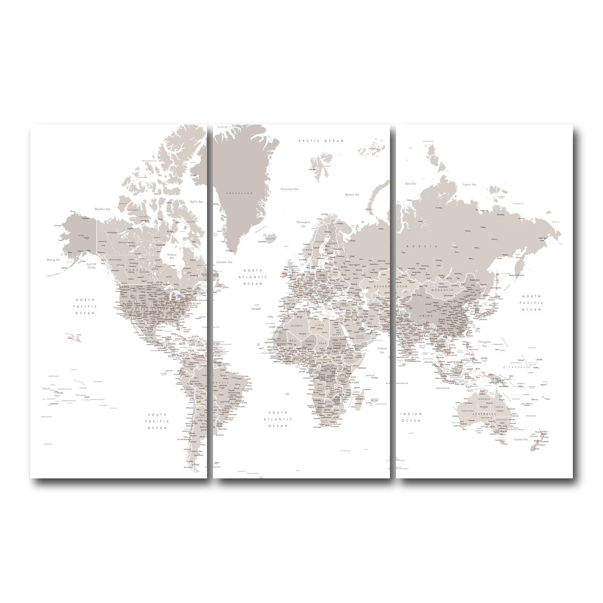 AUTO-MOCKUP WHITE | World Map 8 | 3 Piece | Gallery Wrap Canvas | group=12x24
