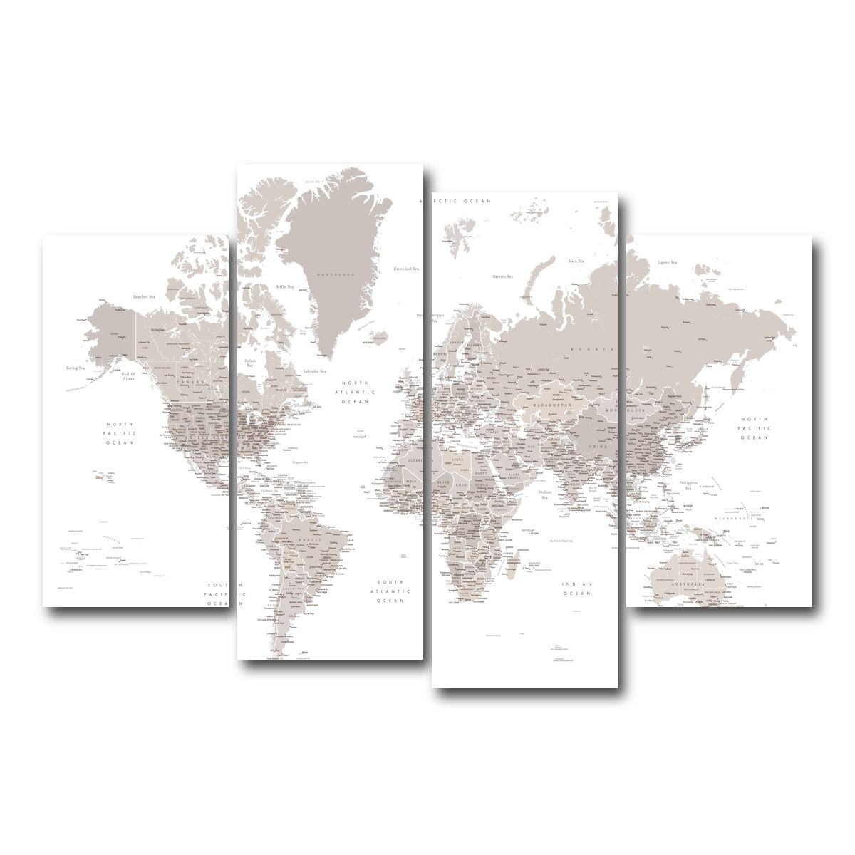 AUTO-MOCKUP WHITE | World Map 8 | 4 Piece | Gallery Wrap Canvas | group=4_short
