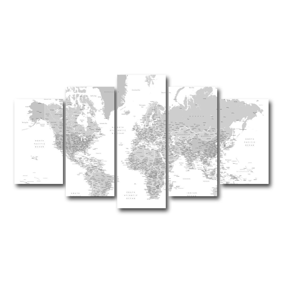AUTO-MOCKUP WHITE | World Map 9 | 5 Piece | Gallery Wrap Canvas | group=5_normal