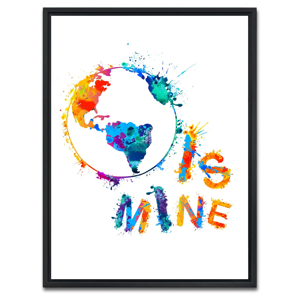 AUTO-MOCKUP WHITE | World is Mine | 1 Piece | Black Framed Canvas | group=3x4