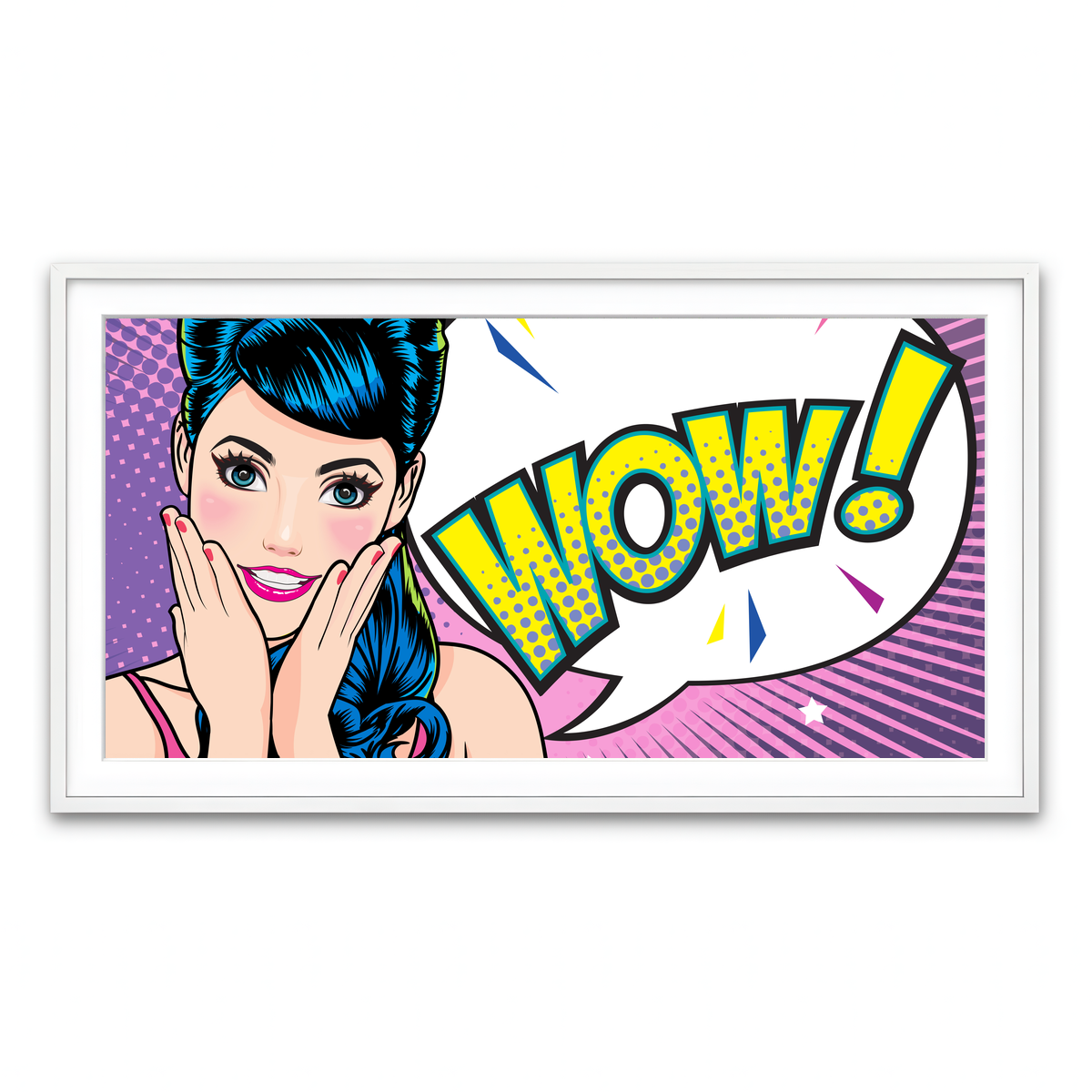 Framed Print 2x1 White