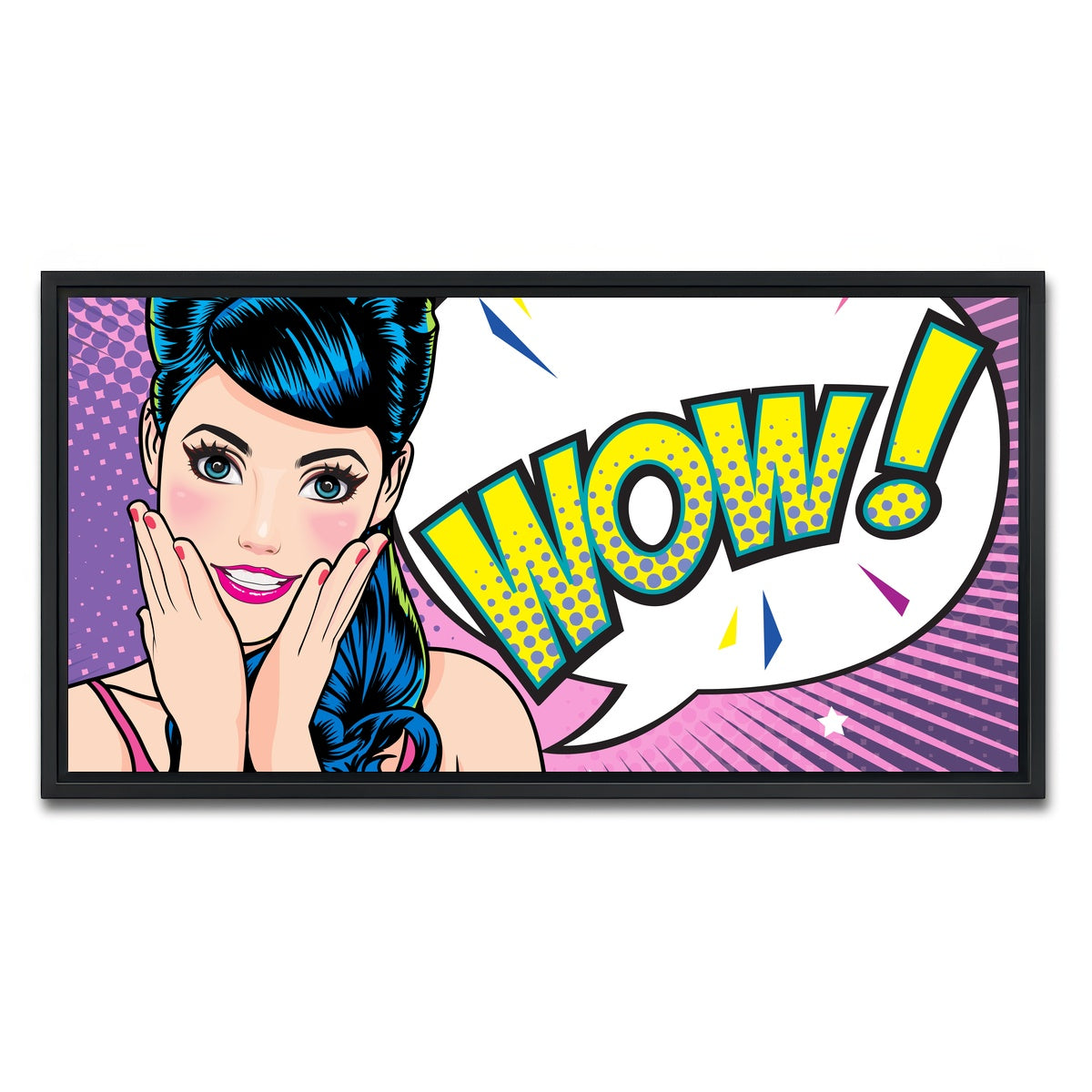 AUTO-MOCKUP WHITE | Wow | 1 Piece | Black Framed Canvas | group=2x1