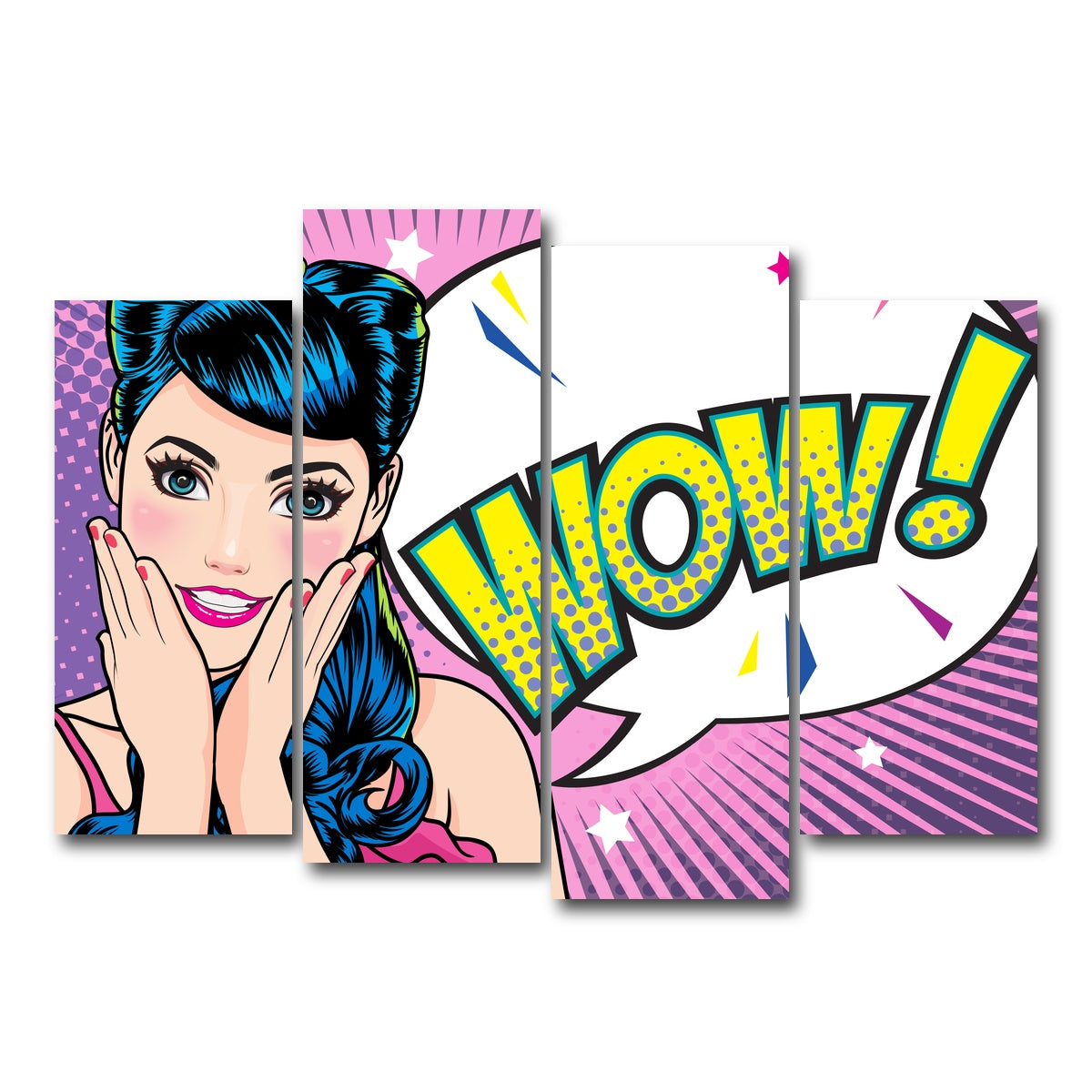 AUTO-MOCKUP WHITE | Wow | 4 Piece | Gallery Wrap Canvas | group=4_normal