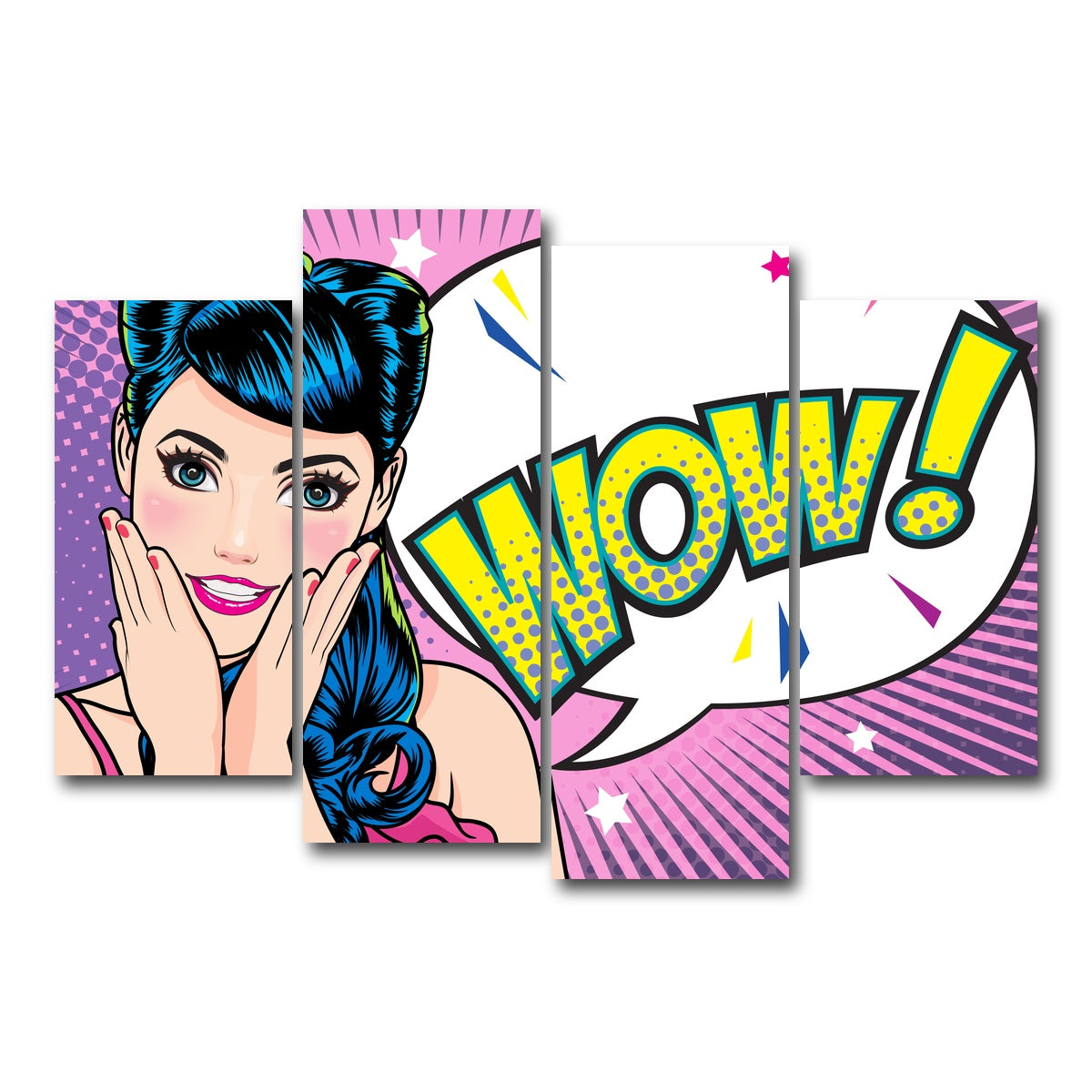 AUTO-MOCKUP WHITE | Wow | 4 Piece | Gallery Wrap Canvas | group=4_short