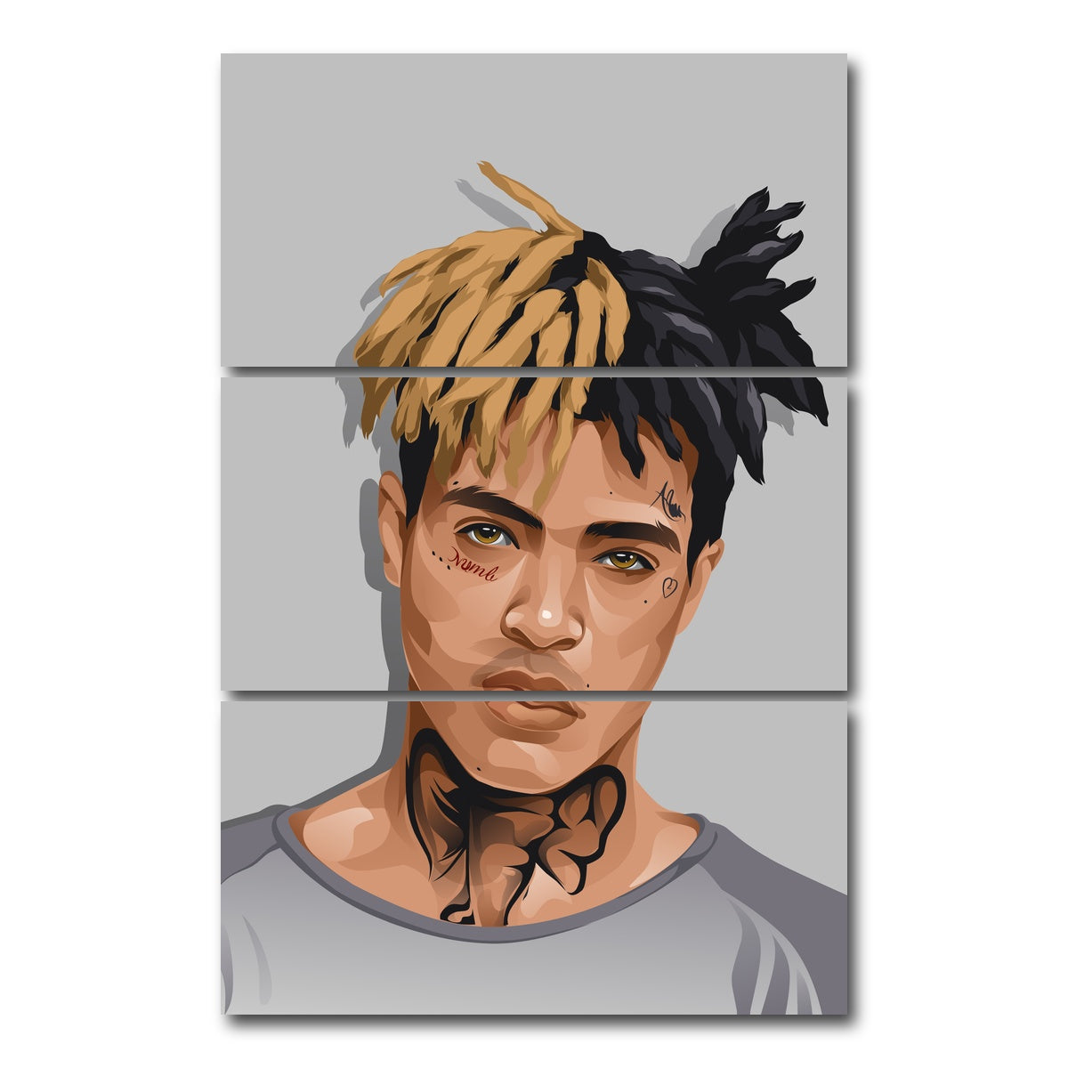 AUTO-MOCKUP WHITE | XXXTentacion Elephant | 3 Piece | Gallery Wrap Canvas | group=12x24_stacked