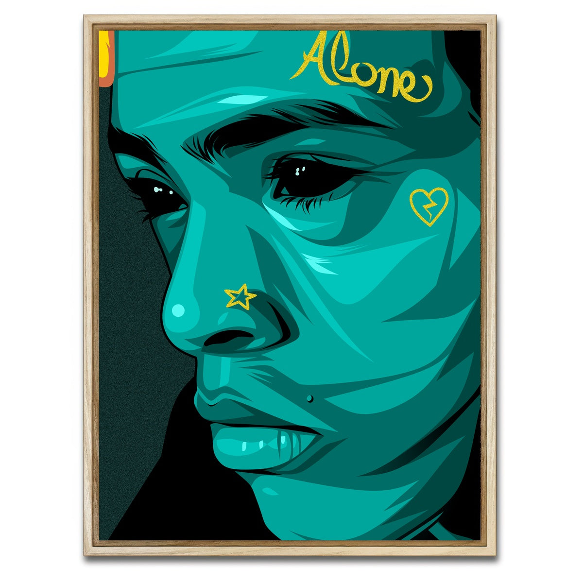 AUTO-MOCKUP WHITE | XXXTentacion Landscape | 1 Piece | Natural Framed Canvas | group=3x4