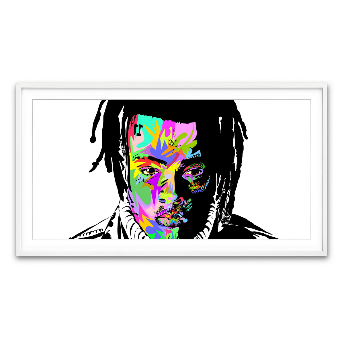 Framed Print 2x1 White