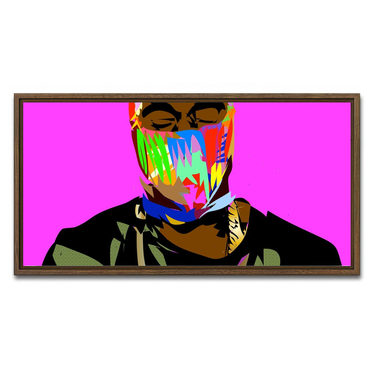 AUTO-MOCKUP WHITE | YAY MASK | 1 Piece | Walnut Framed Canvas | group=2x1