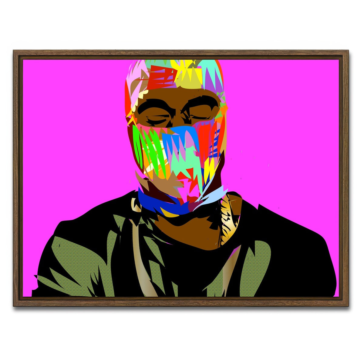 AUTO-MOCKUP WHITE | YAY MASK | 1 Piece | Walnut Framed Canvas | group=4x3